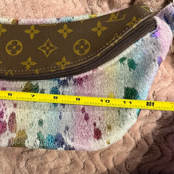 Keep It Gypsy Designer Crossbody Ivory Bumbag Calf Hair Leather Rainbow Foil - Picture 9 of 9